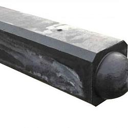Betonnen hoekpaal bol tbv 1 onderplaat 275x10x10 cm Antraciet