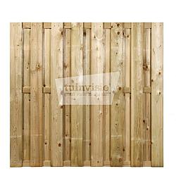 Tuinscherm Hengelo Grenen 15-planks 15x140mm 180x180cm Geïmpregneerd RVS Geschroefd