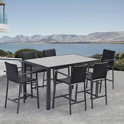 Aluminium Bar Set Bali met Keramiekblad en 4 stoelen.
