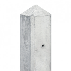 Betonnen hoekpaal met diamantkop 280x10x10 cm sponning 27 cm Wit/grijs