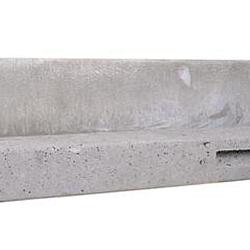 Betonnen hoekpaal bol  275x10x10cm Wit