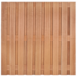 Tuinscherm Hardhout Bahia 19-planks 14x140mm 180x180cm RVS Geschroefd