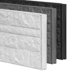 Betonplaat rotsmotief dubbelzijdig 184x36x4,8 cm Zwart gecoat