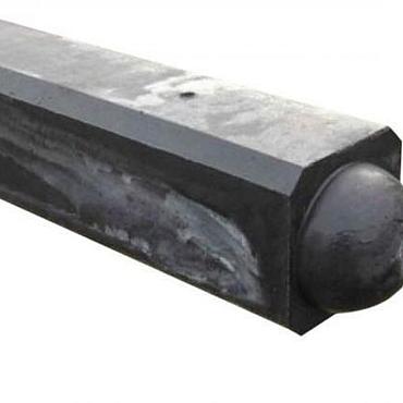 Betonnen hoekpaal bol tbv 1 onderplaat 275x10x10 cm Antraciet