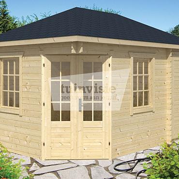 Blokhut - Tuinhuis 28mm Sigrid met aanbouw