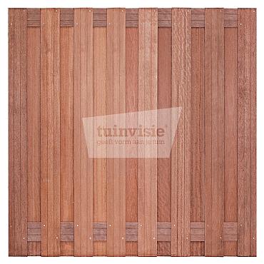 Tuinscherm Hardhout Campos 17-planks 14x140mm 180x180cm RVS Geschroefd