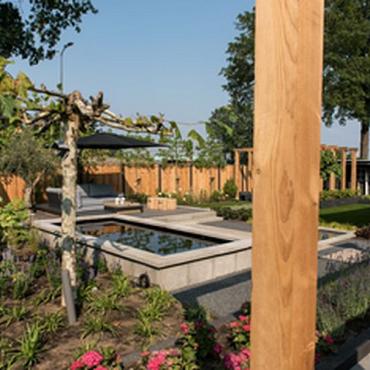 Fijnbezaagde paal douglas 400x15x15 cm Groen geïmpregneerd