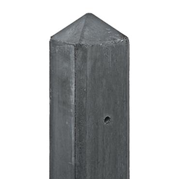 Betonnen tussenpaal diamant 280x10x10 cm sponning 27 cm Zwart ongecoat