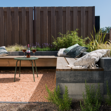 Tuinscherm Hardhout Campos 17-planks 14x140mm 180x180cm RVS Geschroefd