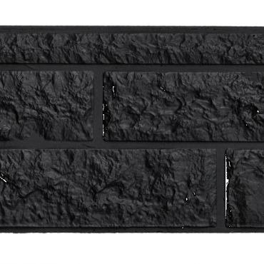 Betonplaat rotsmotief dubbelzijdig 184x36x4,8 cm Zwart gecoat