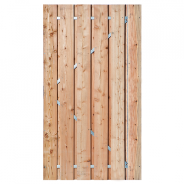 Tuindeur Alphen Douglas Op Verstelbaar Stalen Frame 16x140mm 195x100cm incl. RVS inbouwslotset SKG* RVS Geschroefd