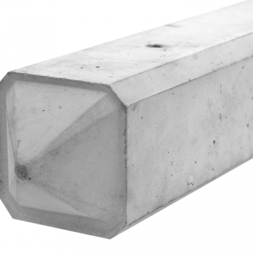 Lichtgewicht betonnen hoekpaal met diamantkop 280x10x10 cm Wit/grijs