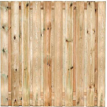 Gardenlux grenen scherm Bois 21 planks/15mm RVS geschroefd 180x180cm