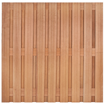 Tuinscherm Hardhout Bahia 19-planks 14x140mm 180x180cm RVS Geschroefd