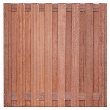 Tuinscherm Hardhout Campos 17-planks 14x140mm 180x180cm RVS Geschroefd