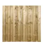 Tuinscherm Hengelo Grenen 15-planks 15x140mm 180x180cm Geïmpregneerd RVS Geschroefd