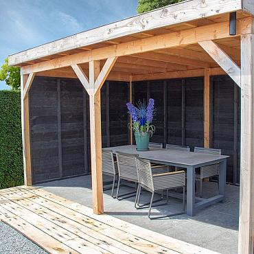 Gardenlux Wand B enkelzijdig rabat zwart 224x228,5cm zwart geïmpregneerd