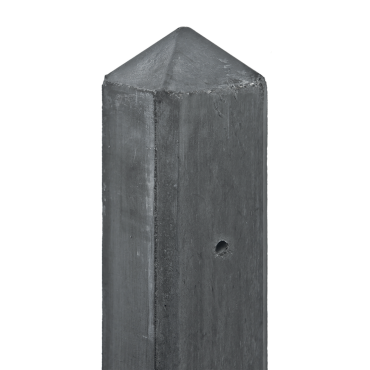 Betonnen tussenpaal diamant 280x10x10 cm sponning 74 cm Zwart ongecoat