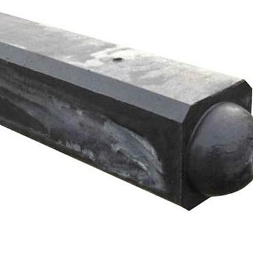 Betonhoekpaal tbv recht scherm 278x10x10 cm Grijs