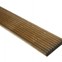 Grenen Dekdeel 2,7x14,5x400cm 1 Zijde Grof 1 Zijde Fijn Profiel Groen Geïmpregneerd