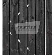 Tuindeur Roermond Grenen Op Verstelbaar Frame 11-planks 16x140mm 200x100cm Zwart gespoten incl. RVS inbouwslotset SKG*  RVS Geschroefd
