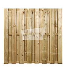 Tuinscherm Hengelo Grenen 15-planks 15x140mm 180x180cm Geïmpregneerd RVS Geschroefd