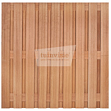 Tuinscherm Hardhout Bahia 19-planks 14x140mm 180x180cm RVS Geschroefd