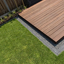Bangkirai Vlonderplank 25x145mm glad/grof Premium 396cm