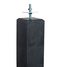 Betonpoer met verstelbare steun 15x15/18x18x50 cm Antraciet, draadeind M16