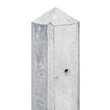 Betonnen tussenpaal met diamantkop 280x10x10cm Wit/grijs