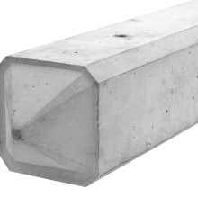 Betonnen tussenpaal met diamantkop 280x10x10cm Wit/grijs