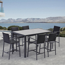 Aluminium Bar Set Bali met Keramiekblad en 4 stoelen.